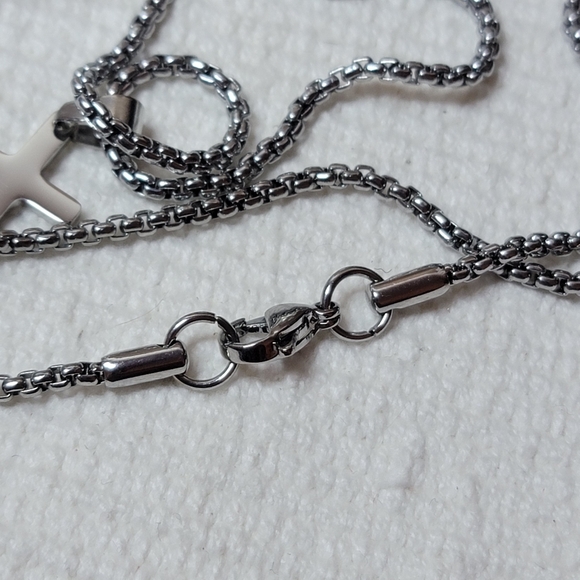 Stainless Steel Small Cross Necklace - Picture 4 of 4